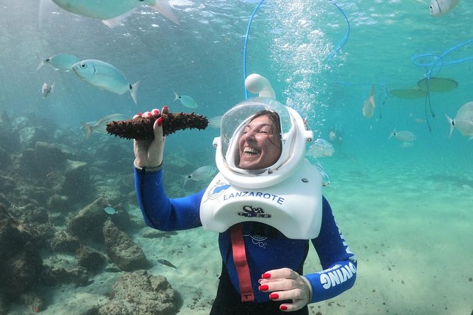Sea Trek (exclusive in Lanzarote) - Helmet, wetsuit, shoes, and the air hose setup